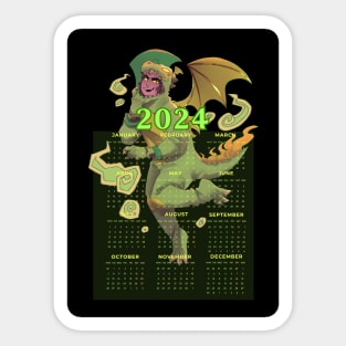 Health Jess 2024 New Year Green Earth Dragon Sticker